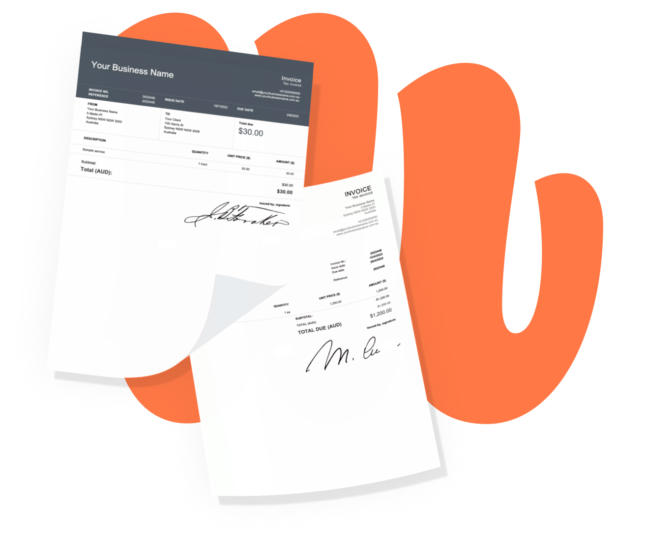 word invoice samples for australia