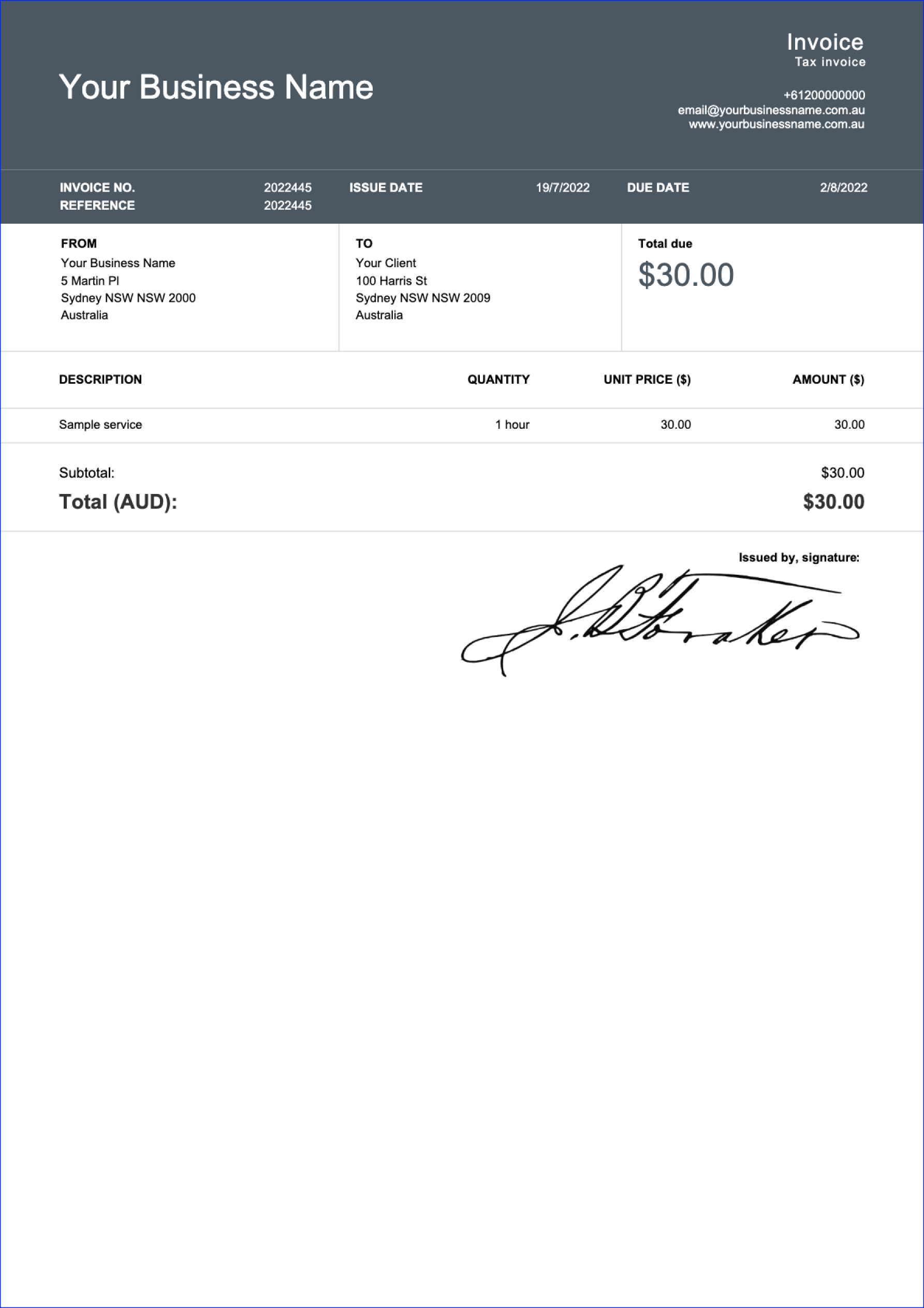 download invoice template for contractors