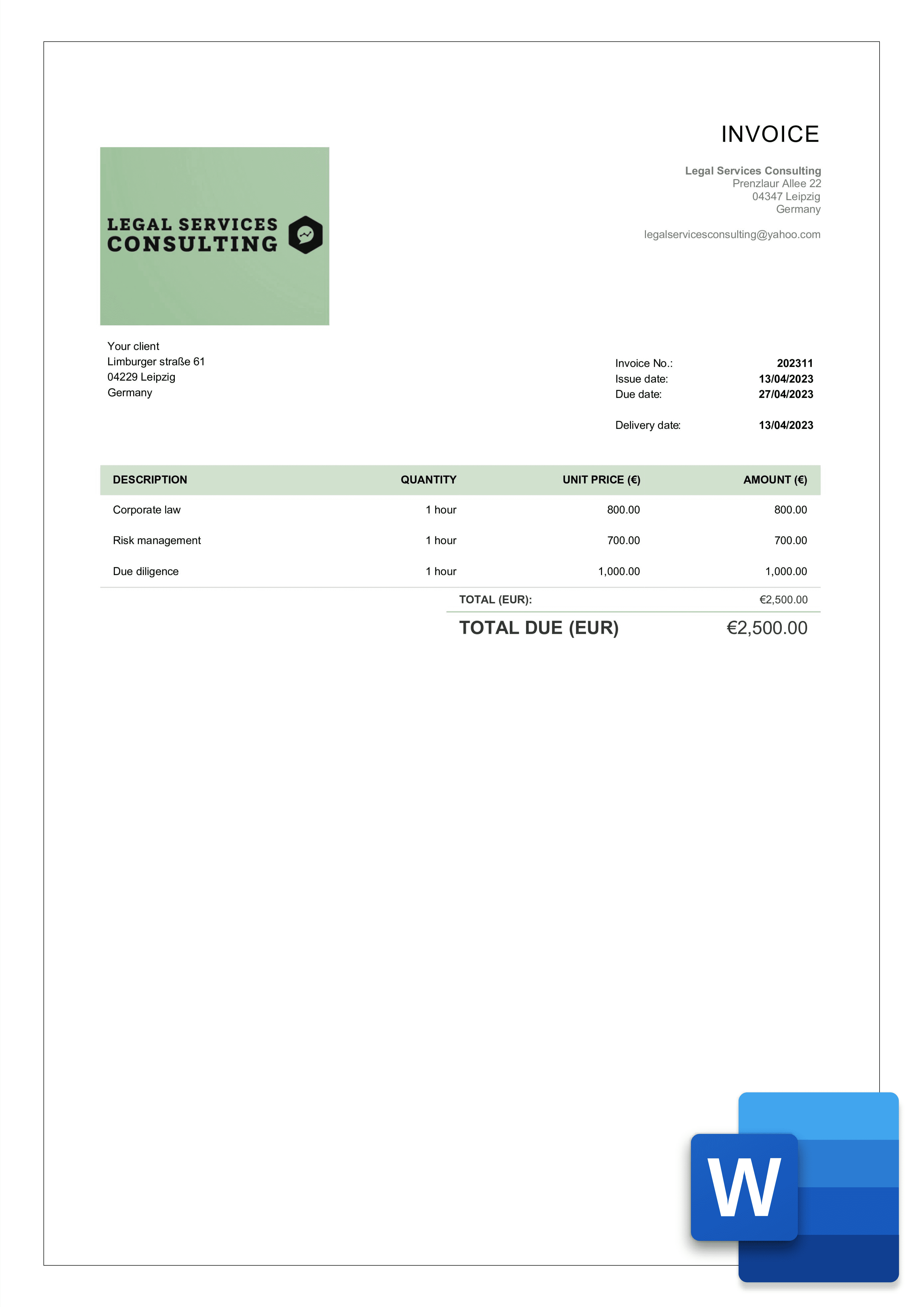 How To Make Invoice Format In Word Infoupdate