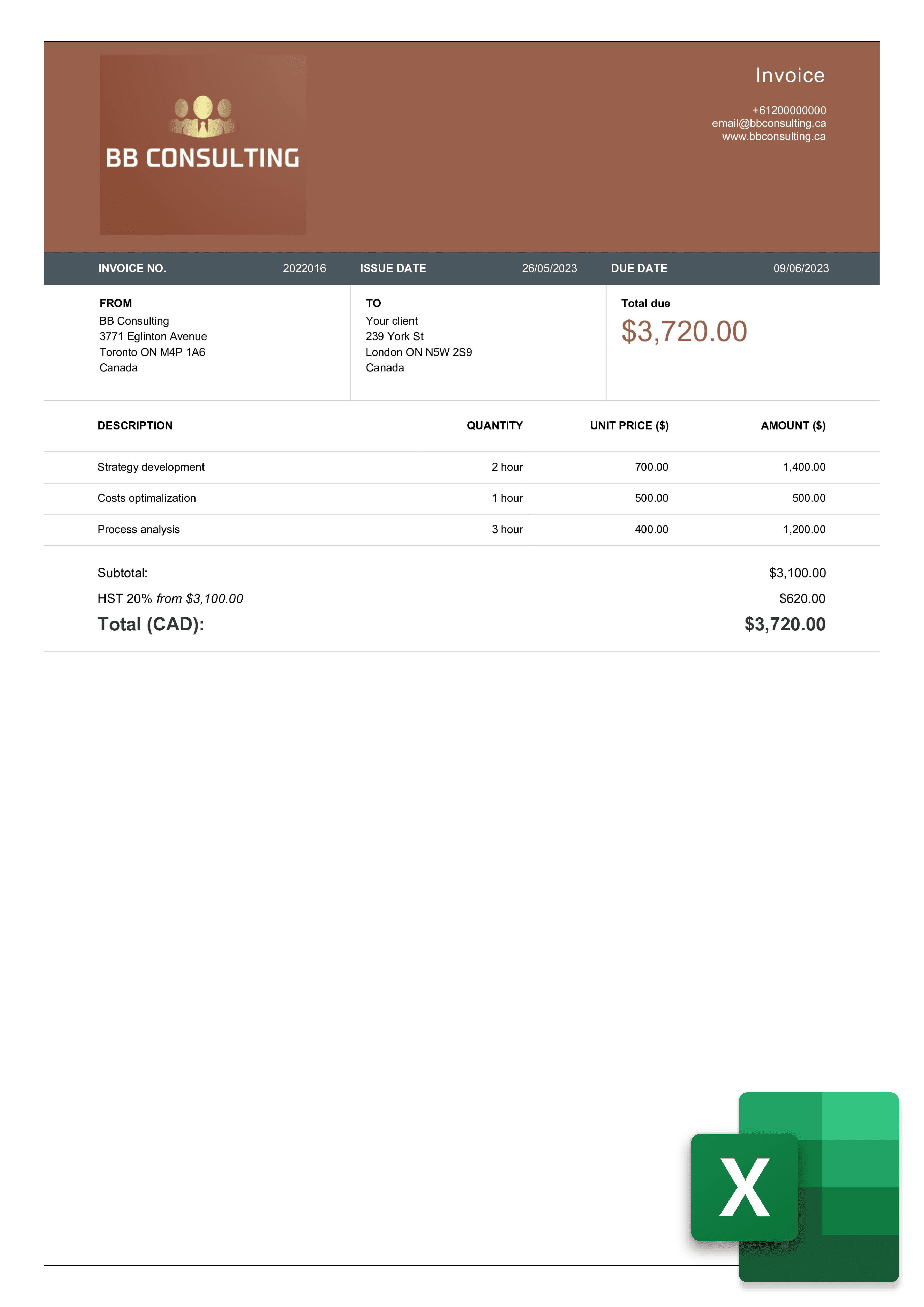 Excel Invoice Template Canada Free Editable Billdu Excel Invoice Template Canada Free Editable Billdu
