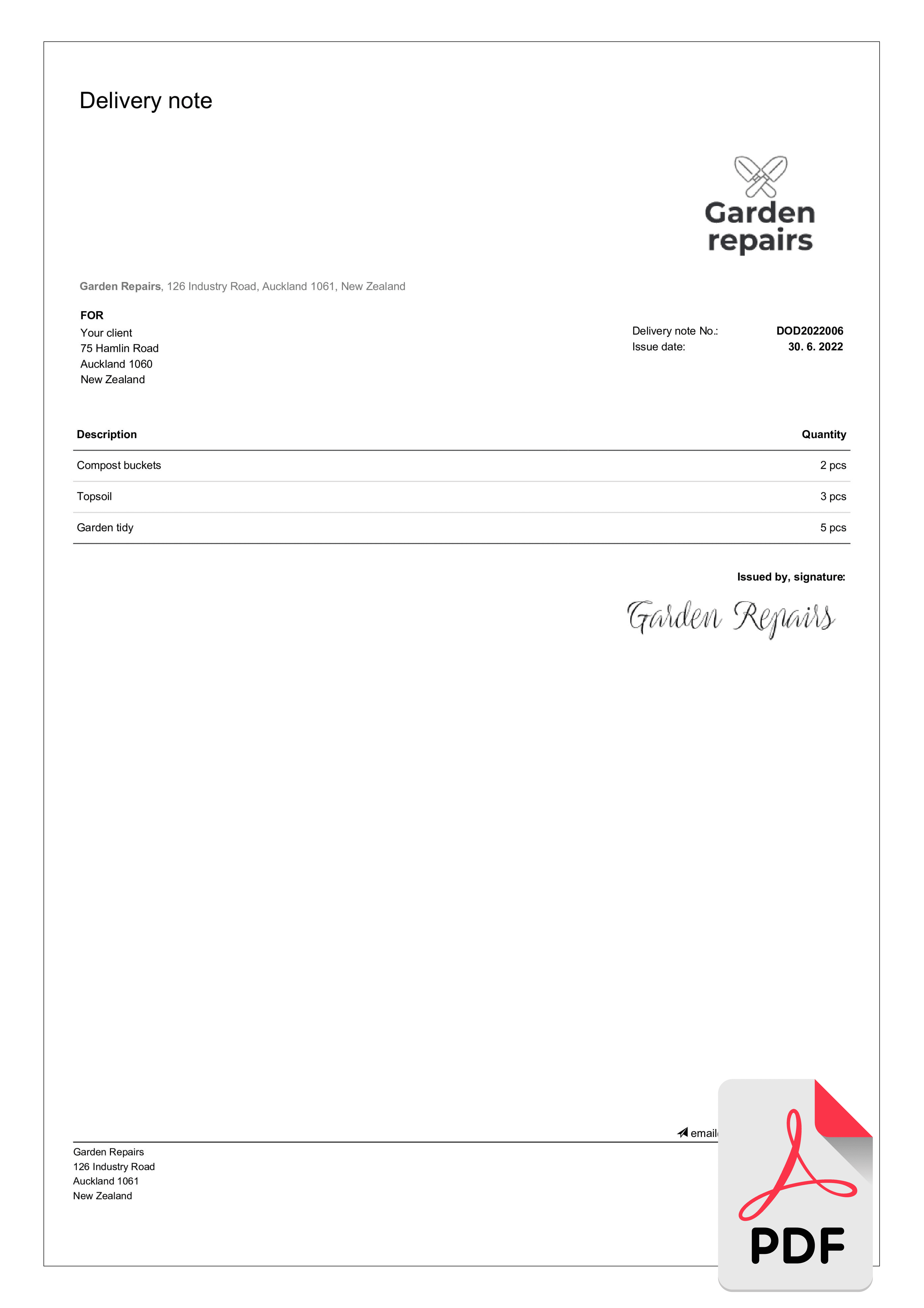 free delivery note template in pdf free delivery note template in pdf