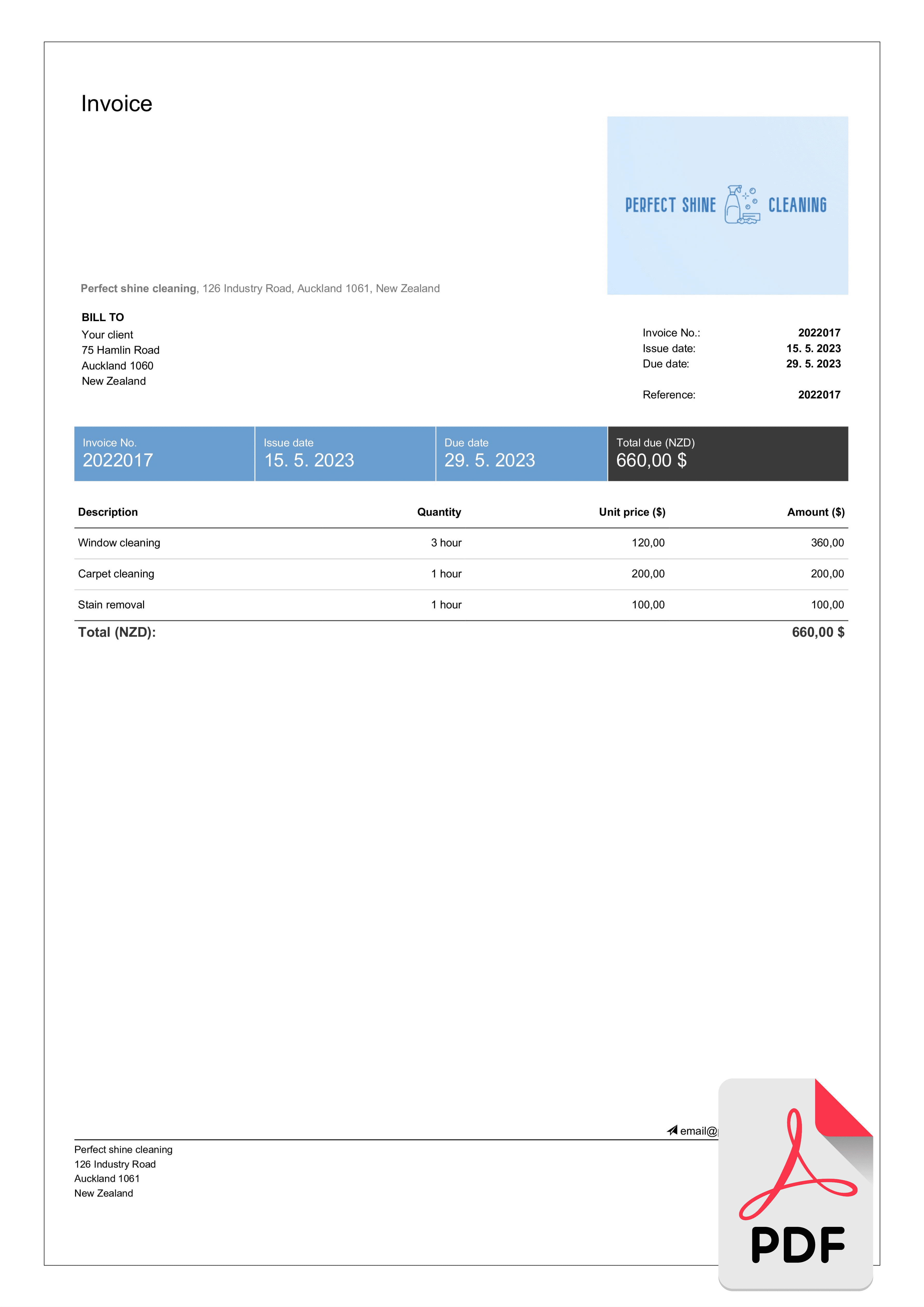 Cleaning Service Invoice Template Cleaning Service Invoice Template