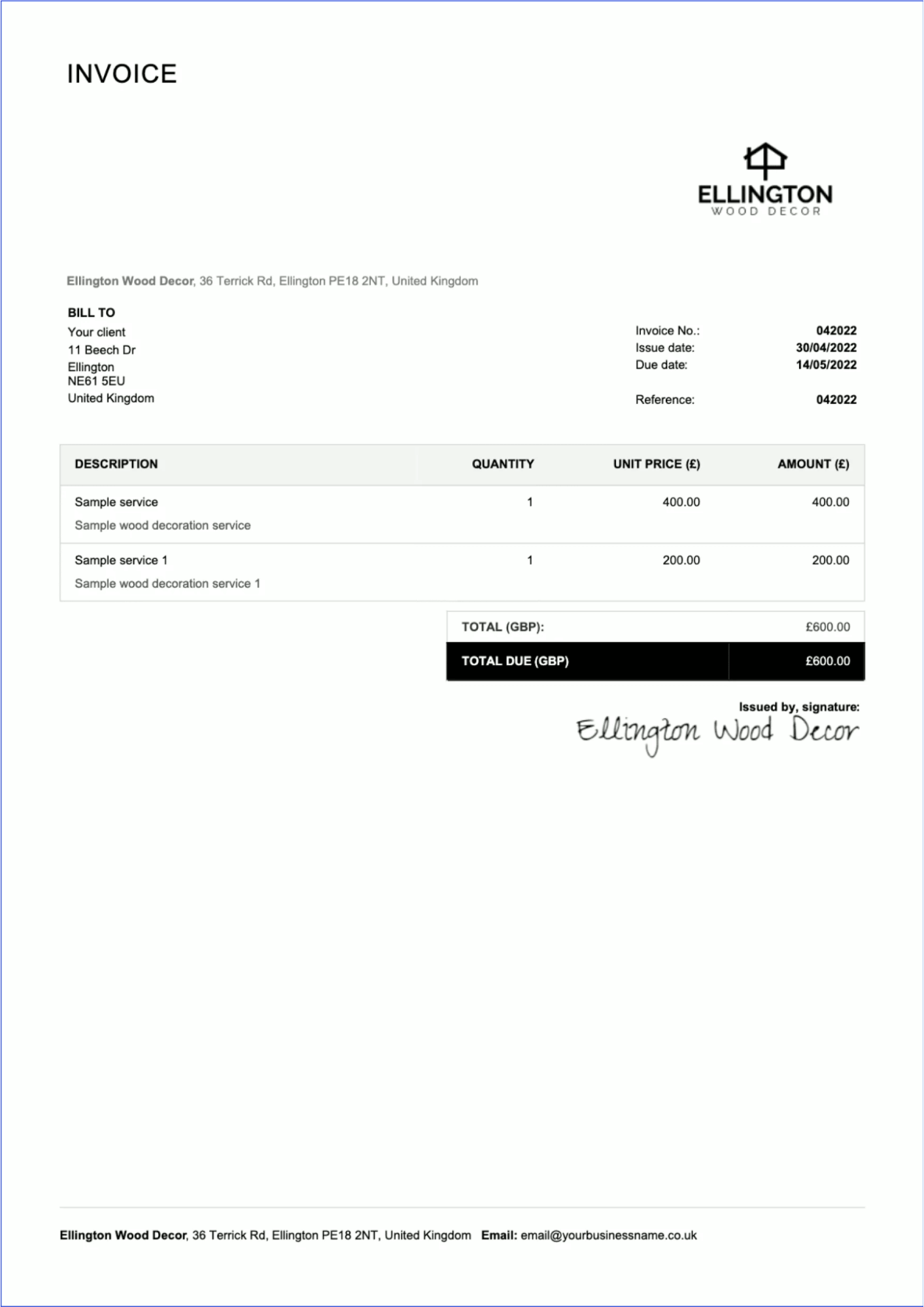 invoice template