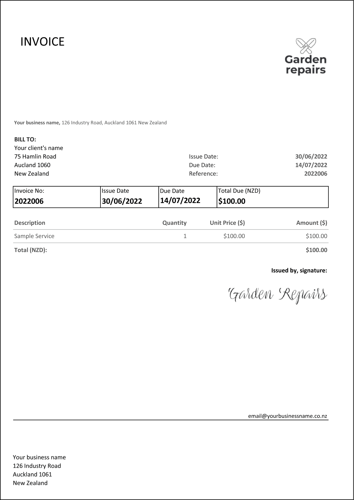 Final Invoice Template