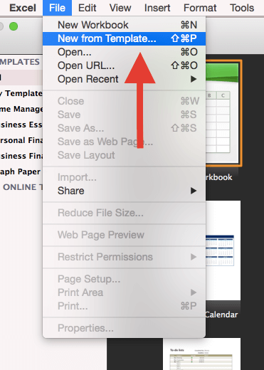 Find new invoice template in Excel