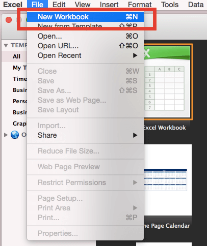 Open a Blank Invoice in Excel