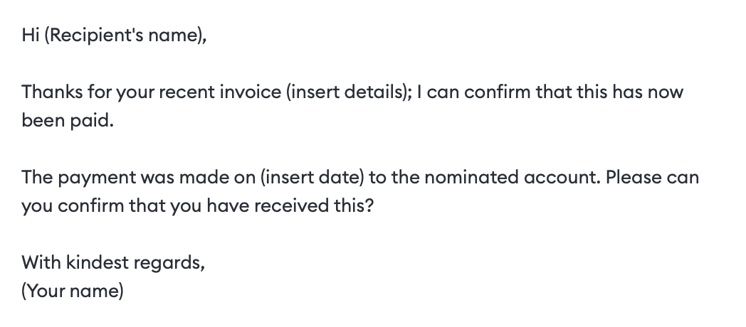 Paid Invoice Email Template