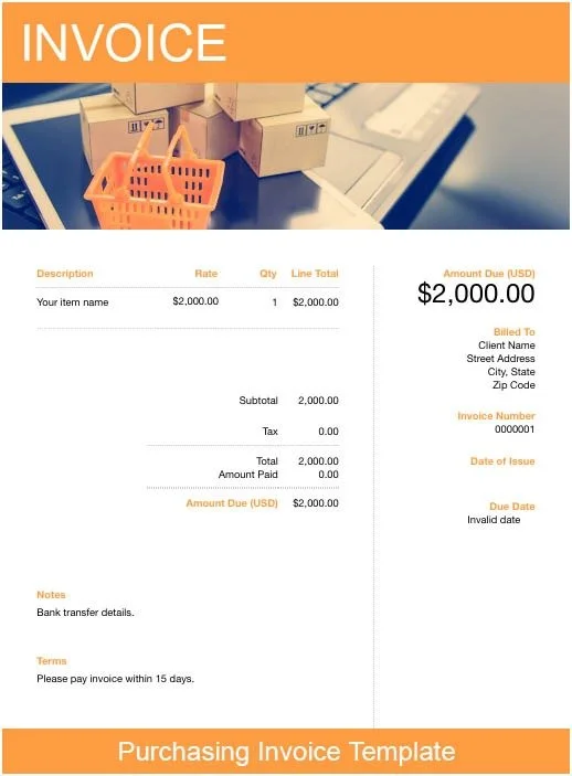 Purchase Invoice Template