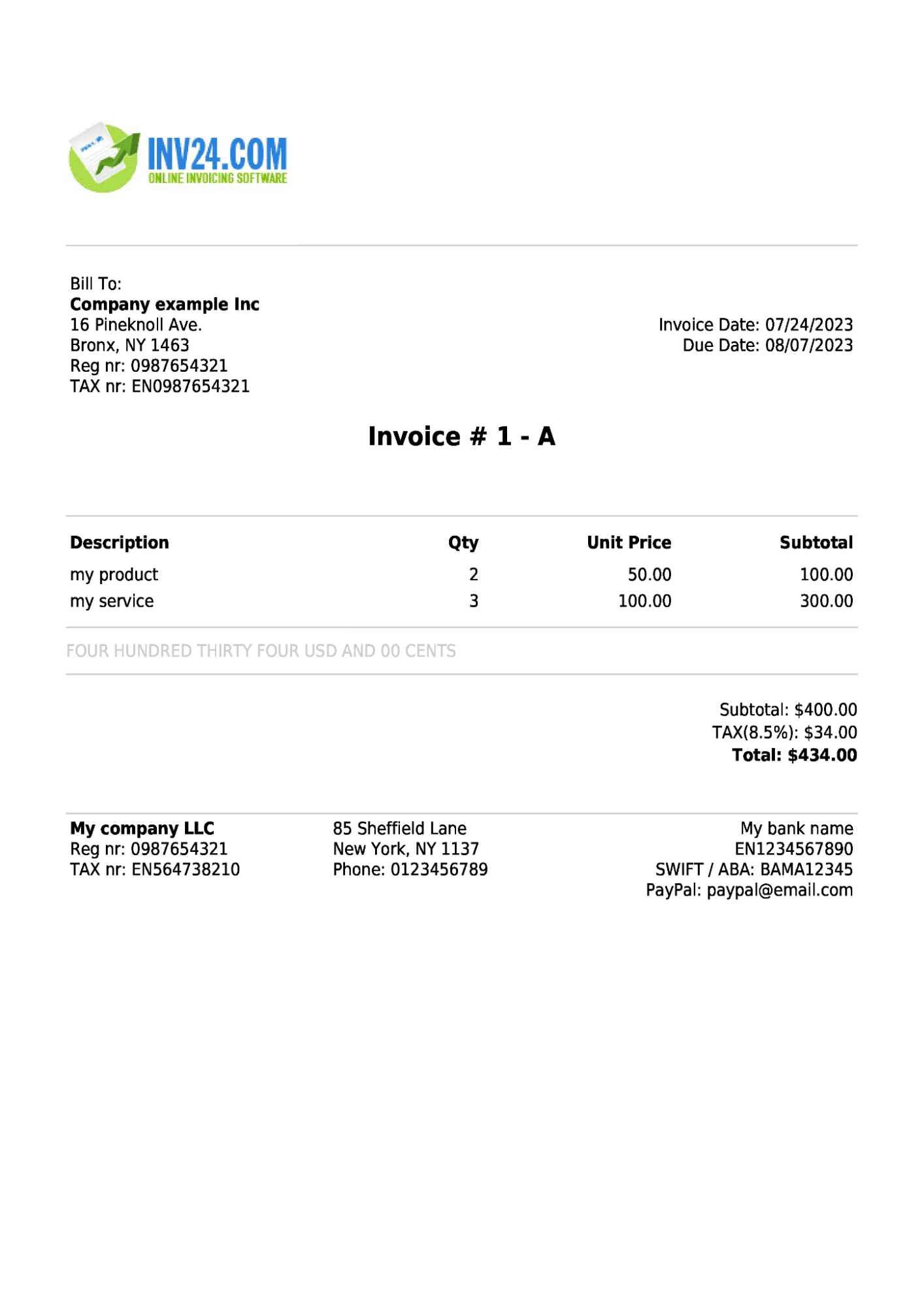 Recurring Invoice Template