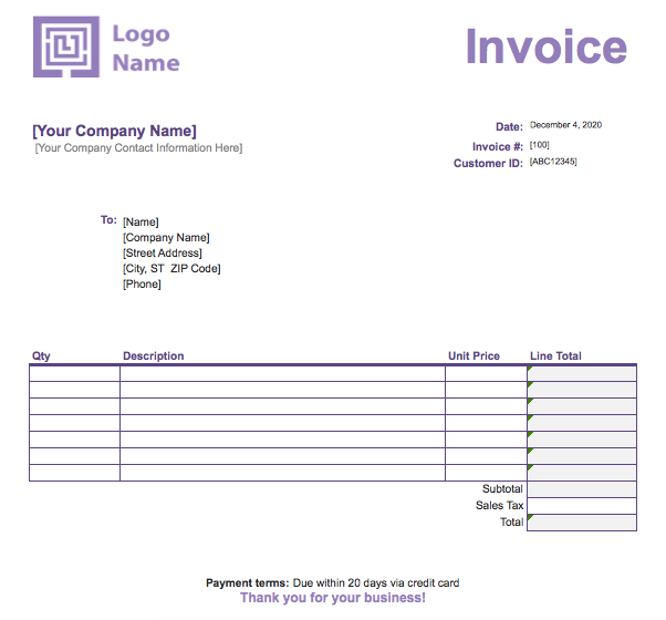 Save the Final Invoice in Excel