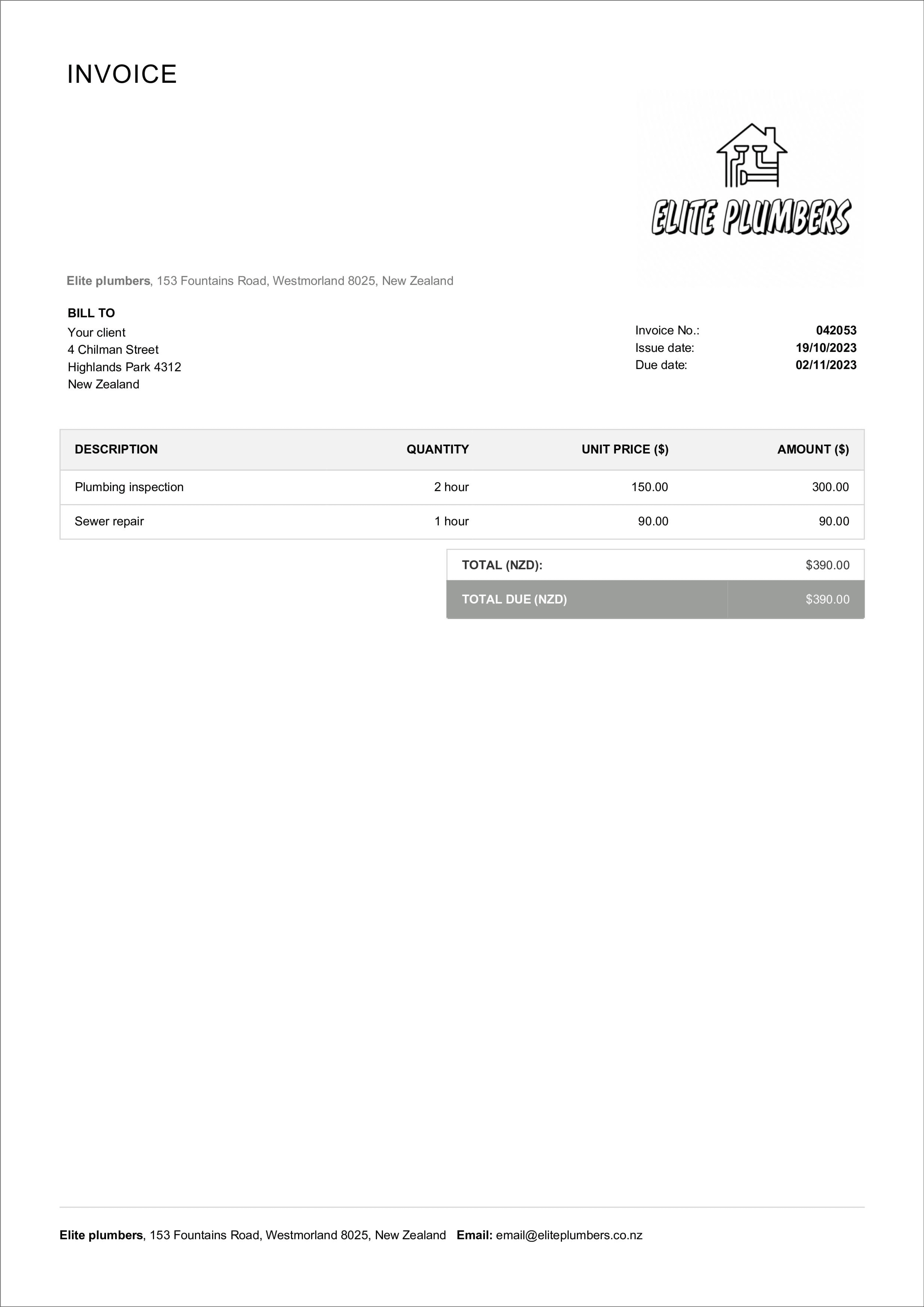 downloadable invoice template example new zealand