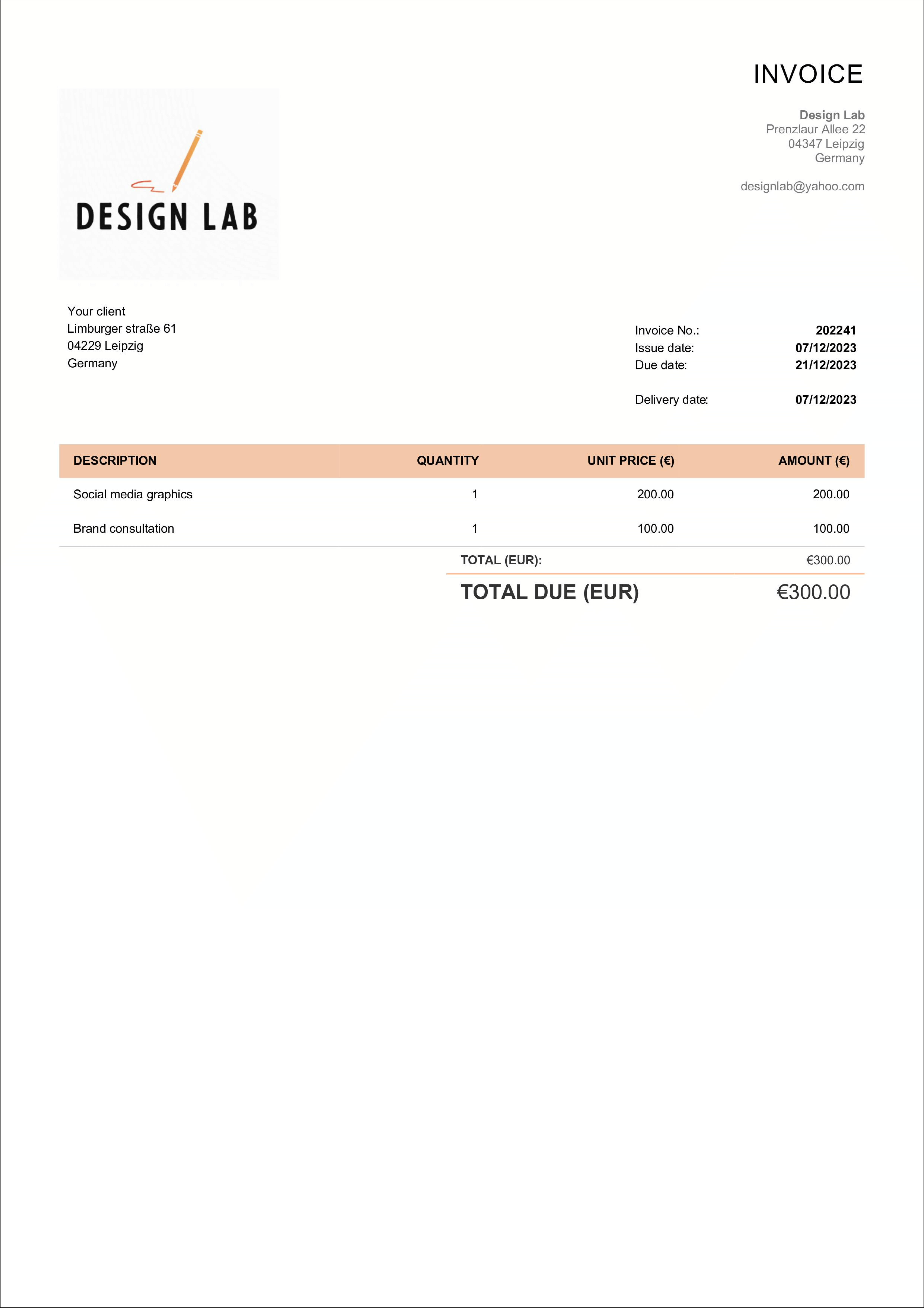 Logo Design Invoice Template Free Editable Billdu