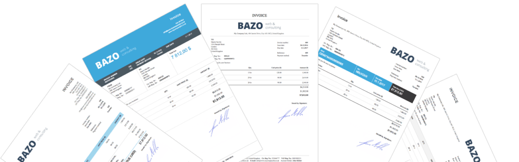 Professional invoice templates with all the essential components