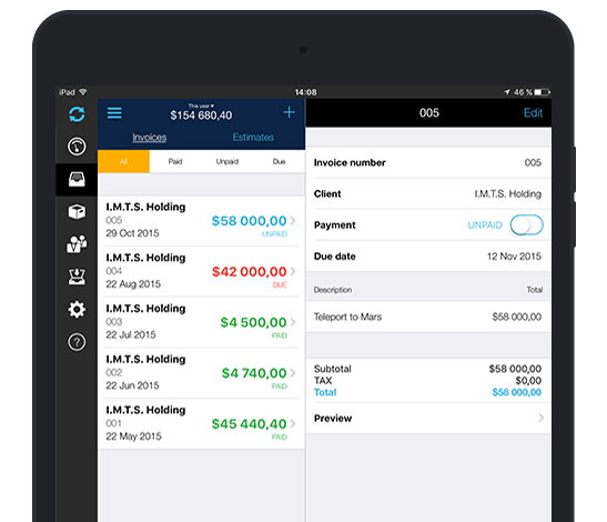 Best iPad invoicing app Make invoices offline