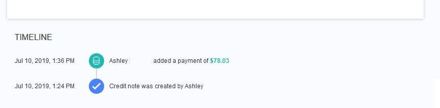 See all the changes in your Credit Notes on the timeline See all the changes in your Credit Notes on the timeline