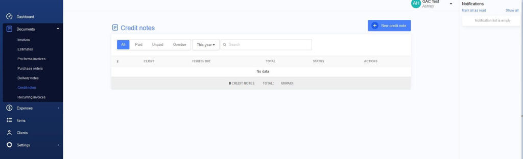 See your credit memos in the Billdu account See your credit memos in the Billdu account