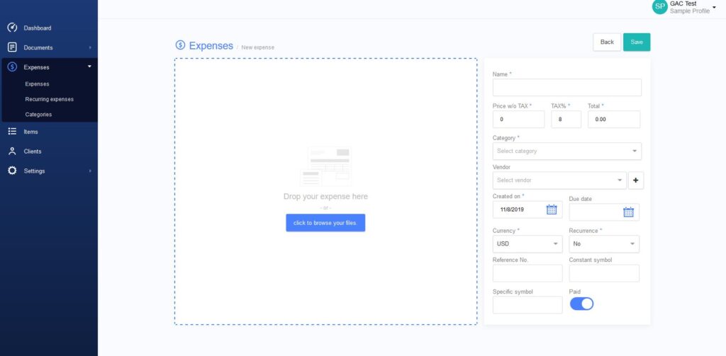 Step Five Set Up Your Expenses