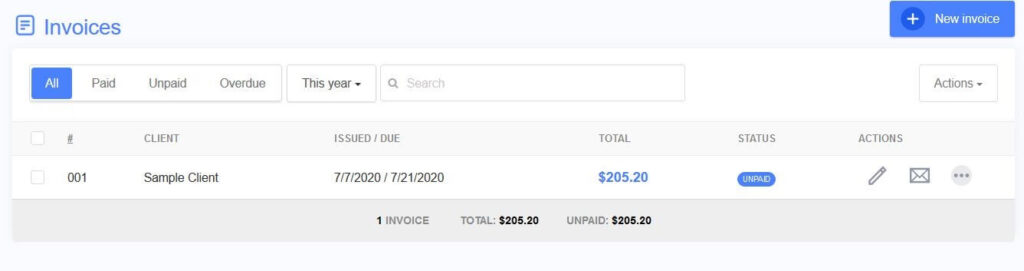 Track your invoices with