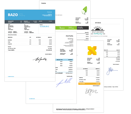 Billdu mobile invoicing - Invoice template sample