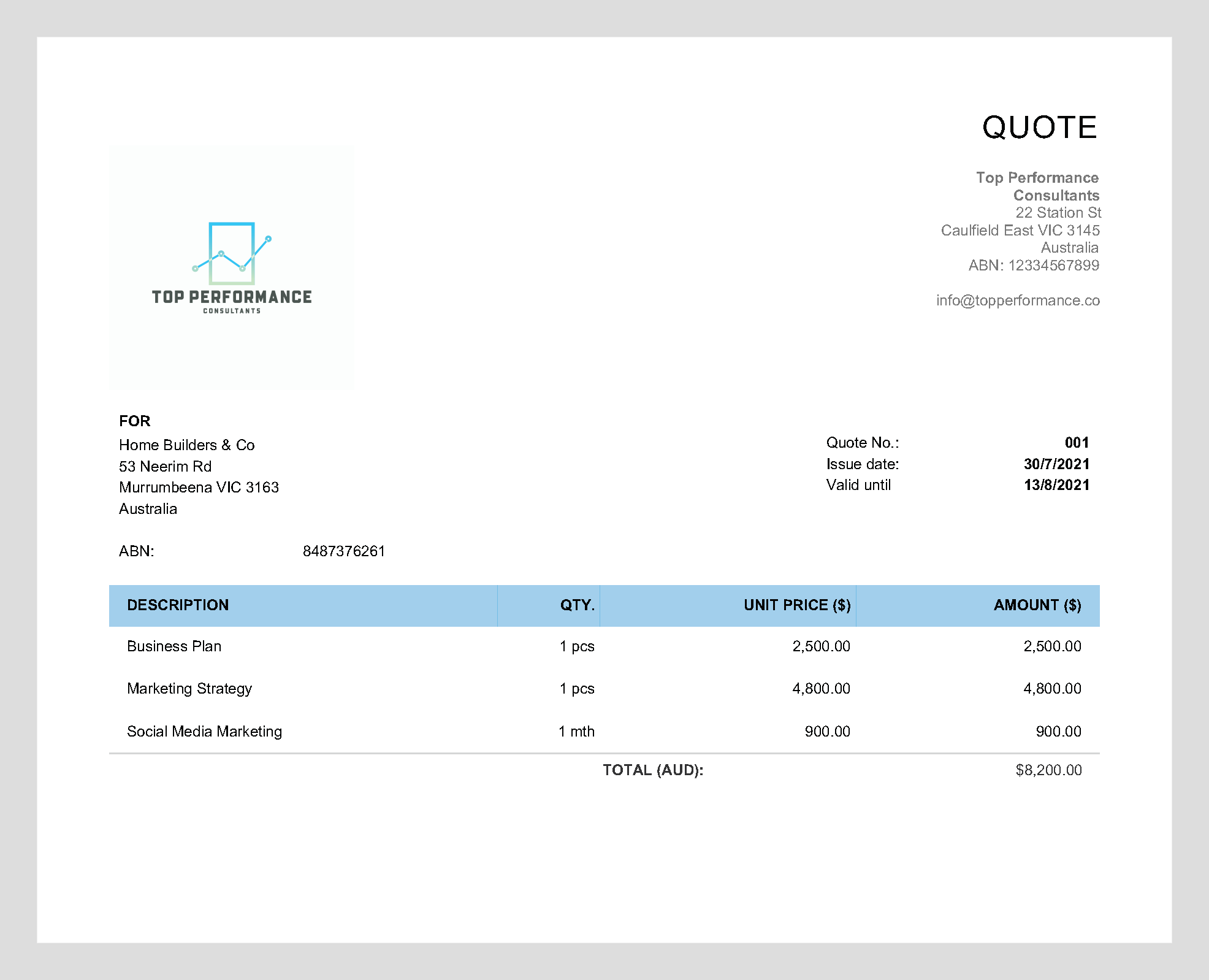 Simple quote template Simple quote template