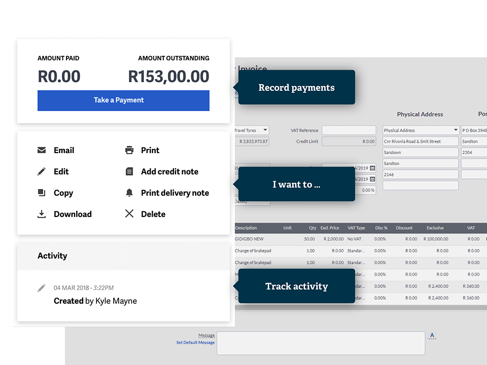 Sage Invoicing instead of Invoice Home