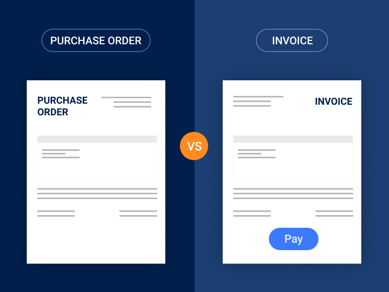 Purchase order vs invoice illustration