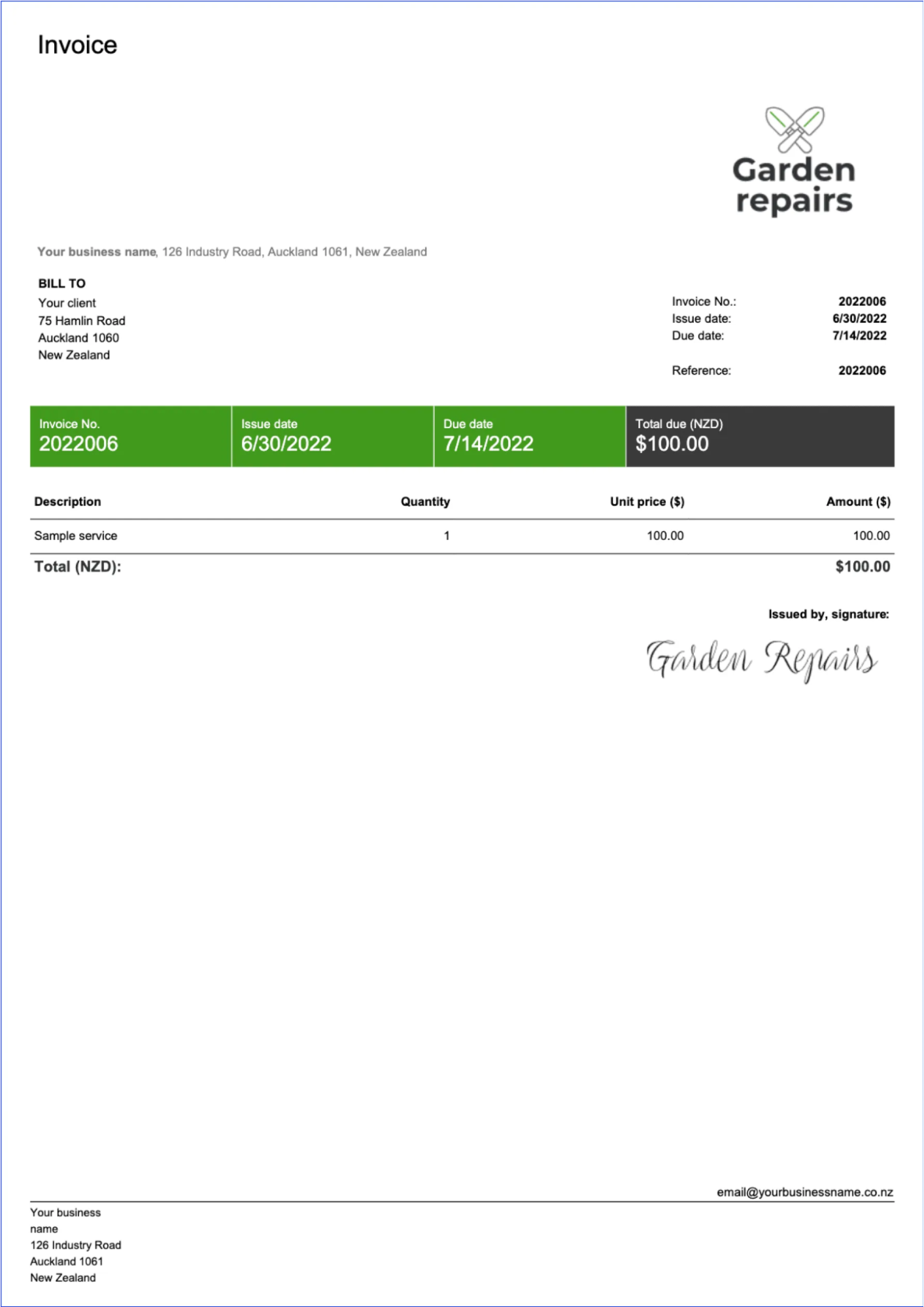invoice, simple invoice, invoice for faster payments