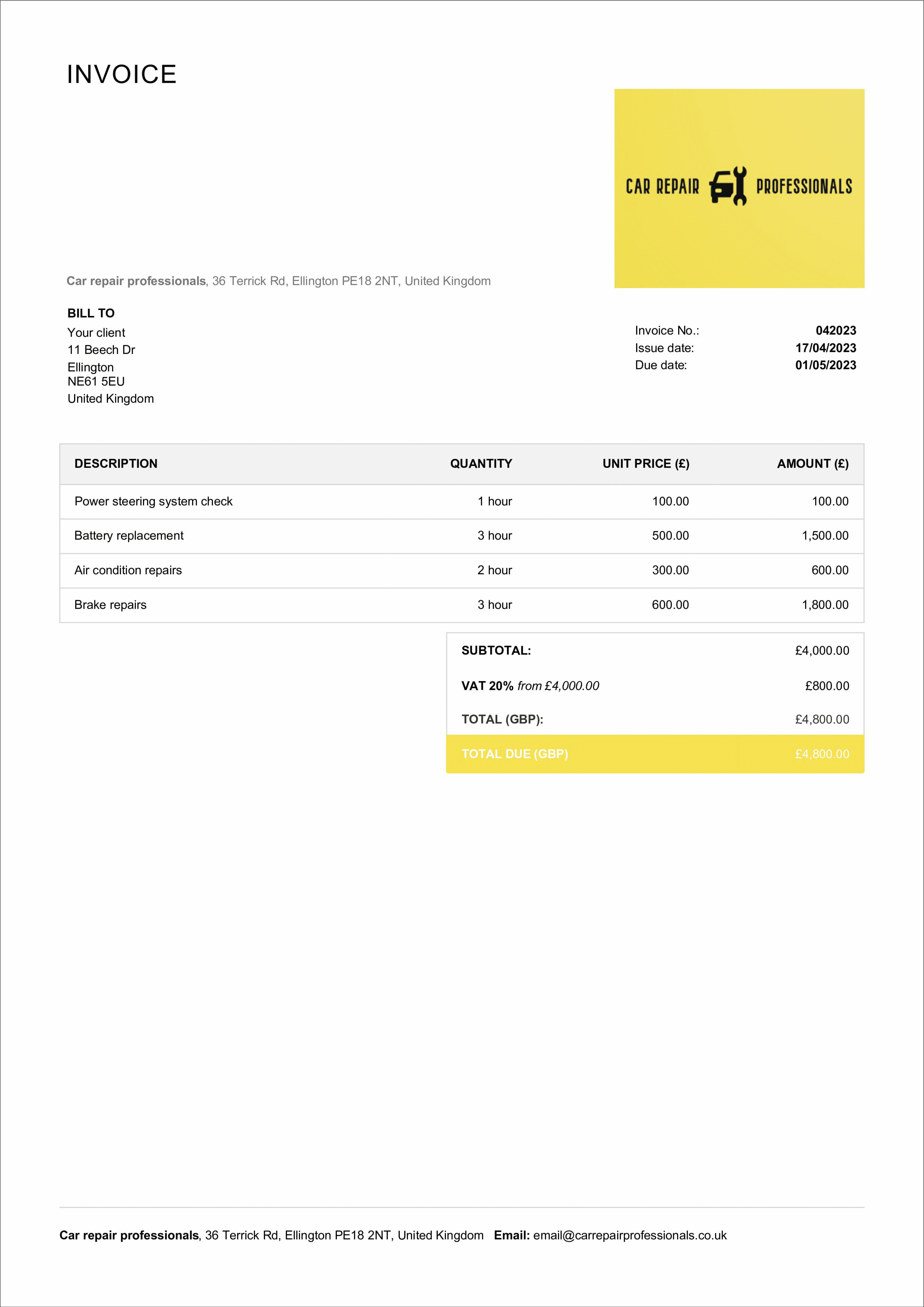 Time-Sheet Invoice Template