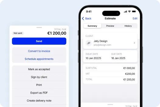 Generate estimate with Billdu