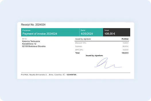 Generate receipt with Billdu